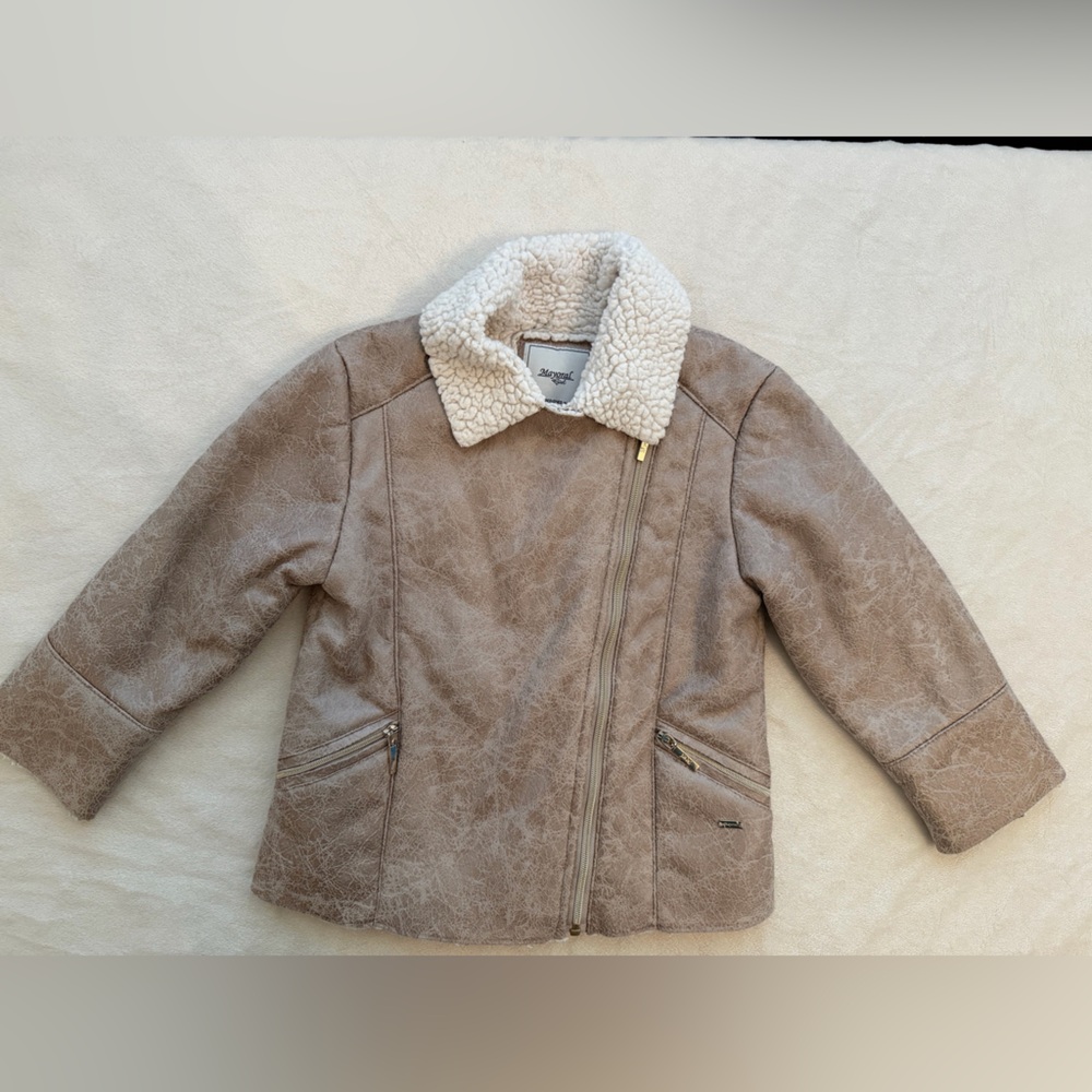 Mayoral Cream Sherpa Collar Jacket